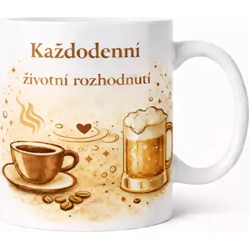 Hrnek s potiskem 330 ml životní styl hnědý hnědý CZ