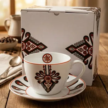 Porcelánový šálek na kávu a čaj s podšálkem DUO PARZENICA 250 ml