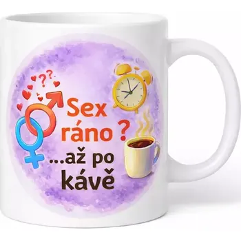 Hrnek 330 ml sex a káva fialový fialový CZ