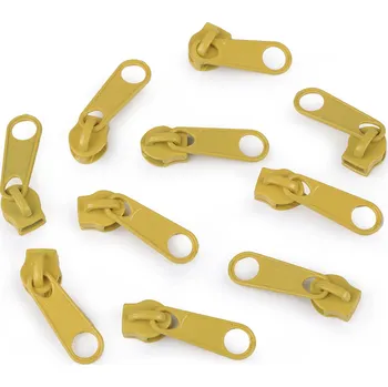 Zip Jezdec ke spirálovým zipům No 5 pro metráž typu POL, střední, 122 zelenožlutá