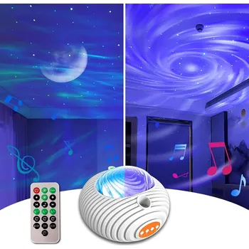Světelný efekt Bluetooth reproduktor, projektor hvězdné oblohy s hodinami/dálkovým ovládáním