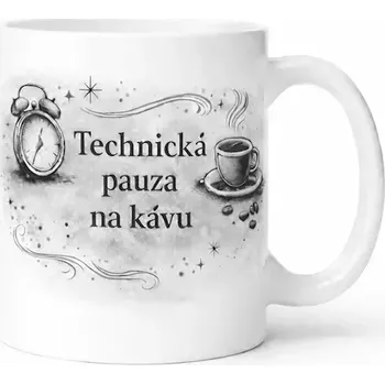 Hrnek s potiskem 330 ml technická pauza černý černý CZ