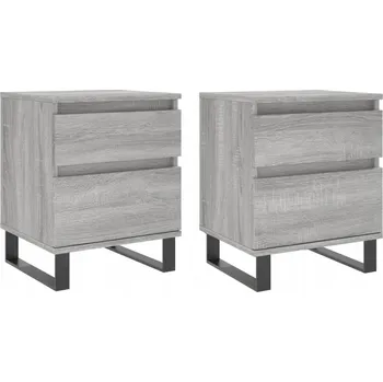Noční stolek Noční stolky, 2 ks, šedý dub sonoma, 40x35x50 cm