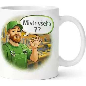 Hrnek s potiskem 330 ml mistr kávy zelený zelený CZ