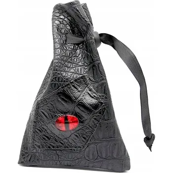 Školní sáček KOŽENÝ SÁČEK OKO RUBÍNOVÉHO DRAKA NA KOSTI, MINCE 11X16 CM RPG