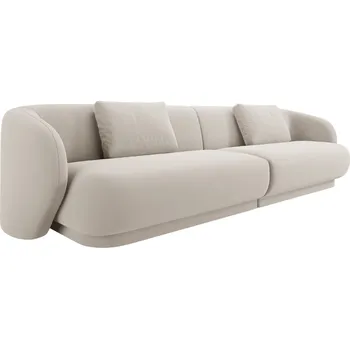 Pohovka Cosmopolitan Design Krémově bílá sametová čtyřmístná pohovka Camden 304 cm