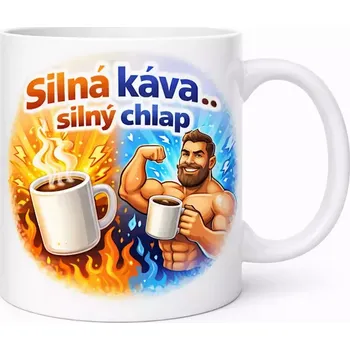 Hrnek s potiskem 330 ml silná káva barevný barevný CZ