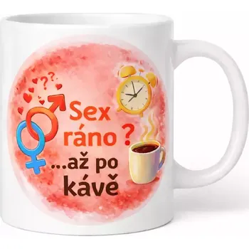 Hrnek s potiskem 330 ml sex a káva červený červený CZ