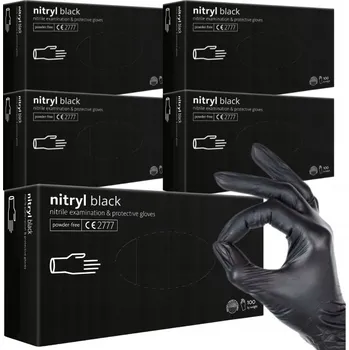 Pracovní rukavice Rukavice Specto Nitrilové černé bez pudru na jedno použití 500 ks velikost M