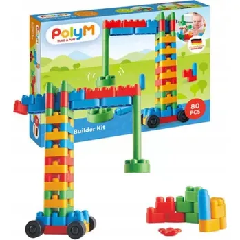 ostatní stavebnice Stavební Stavebnice pro děti 18m+ MĚKKÉ Stavební vozidla 80 dílů PolyM