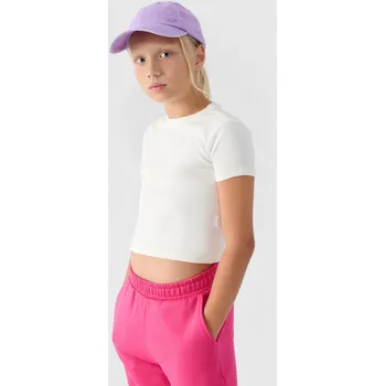 Dívčí tričko 4F Dívčí tričko hladké - bílé, velikost 146 (10-11 let)