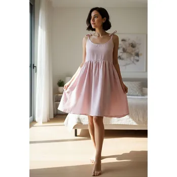 Dámská noční košile Lotika Romantická lněná košilka Lotika na špagetová ramínka 1161331