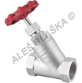 Instalatérský materiál Nerezový uzavírací sedlový ventil šikmý - NEREZ - INOX - 1" 358S