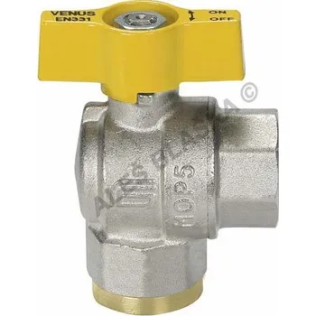 Ventil EFFEBI - Itálie | Kulový kohout VENUS (ventil) na plyn rohový s motýlem FF (plynový) - 1/2" 1071