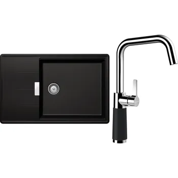 Kuchyňský dřez Set Schock S17-8 (dřez Tia D-100LS Magma + baterie SC-530 Magma)