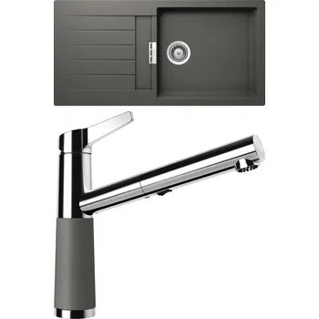 Kuchyňský dřez Set Schock S2-5 (dřez Signus D-100L Silverstone + baterie SC-510.120 Silverstone)