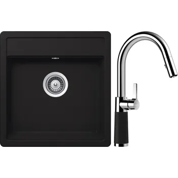 Kuchyňský dřez Set Schock S23-9 (dřez Nemo N-100S Onyx + baterie SC-520.120 Onyx)