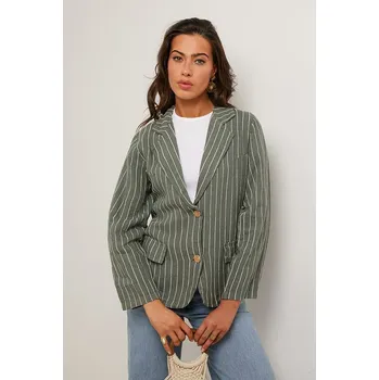 Dámská vesta Bunda Le Monde du Lin Khaki 1885652 36/38