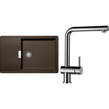 Kuchyňský dřez Set Schock S17-3 (dřez Tia D-100LS Bronze + baterie Epos Nerezový vzhled)