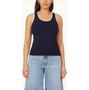 Dámské tričko Scotch & Soda Dunkelblau/ Weiß 7405418 XL