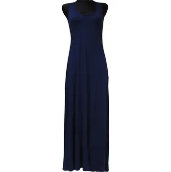 Dámské šaty ŠATY DLOUHÉ ŠATY TENKÉ TMAVĚ MODRÉ KE KOTNÍKŮM 32/34 MODEL:410