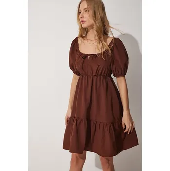 Dámské šaty Šaty Happiness Istanbul Dunkelbraun 5143942 36