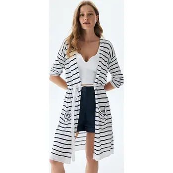 Dámský svetr LTB Weiß/ Dunkelblau 1333667 M