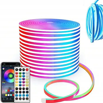 LED páska LED pásek 10M NEON 5050 s Aplikací, DÁLKOVÝ OVLADAČ, Duhové Efekty, Sada 60 LED/M IP65