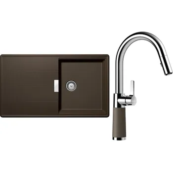 Kuchyňský dřez Set Schock S16-7 (dřez Tia D-100 Bronze + baterie SC-520.120 Bronze)