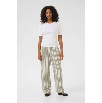 Dámské kalhoty Kaffe Creme/ Schwarz 6413541 40