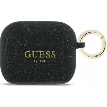 Příslušenství pro sluchátka Pouzdro Guess Silicone Glitter Ring pro AirPods Pro 3, černé