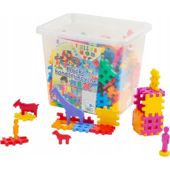 ostatní stavebnice Stavebnice vafle ve stavební nádobě, směs 150 dílů