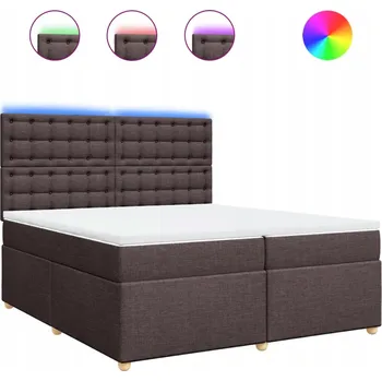 Postel Čalouněná dvoulůžková postel VidaXL 200x200 cm, odstíny hnědé