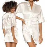 DKaren 90 Dámský saténový župan Jasný Ecru XL