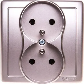 Elektrická zásuvka Elektrická Zásuvka nástěnná Kontakt-simon stříbrná