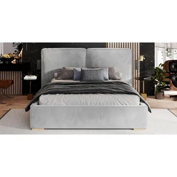 Postel Čalouněná postel BRISTOL 160x200 Světle šedá Paris s úložným prostorem kovový rošt