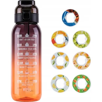 Láhev OCHUCENÁ LÁHEV LAHEV NA PITÍ NA VODU SE 7 PŘÍCHUTĚMI (PODS) SADA 1L bez cukru a kalorií