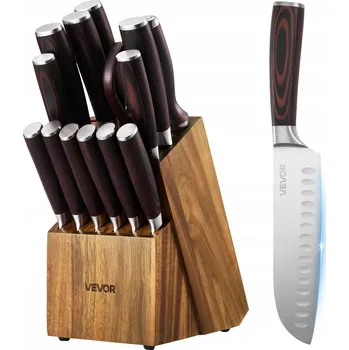 Sada kuchyňských nožů 15 ks Z Nerezové Oceli s blokem na Nože