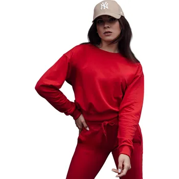 Pánská mikina Mikina bez kapuce casual červená BY1304 - S