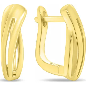 Šperk Brilio Silver Slušivé pozlacené kruhové náušnice EA484Y