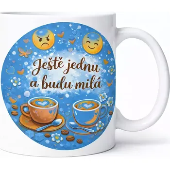 Hrnek s potiskem 330 ml ještě jednu modrý modrý CZ