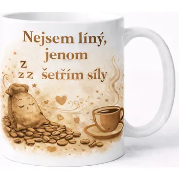 Hrnek s potiskem 330 ml šetřím síly hnědý hnědý CZ