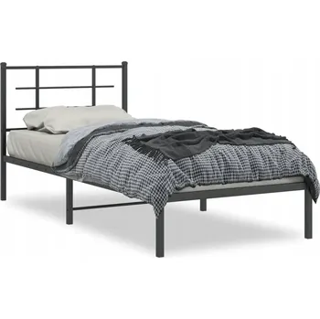 Postel Černý kovový rám postele 196 x 95 x 90 cm s úložným prostorem