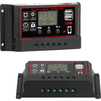 Zabezpečení domácnosti LCD regulátor nabíjení 60A 12/24V PWM USB solární