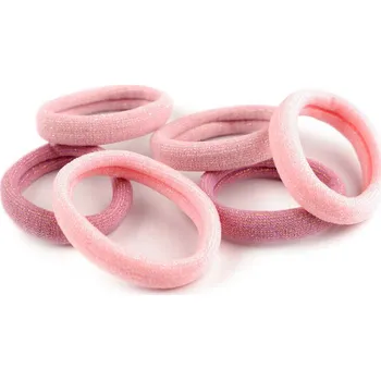 Náramek Gumičky do vlasů s lurexem, velké, 1 mix pudrová