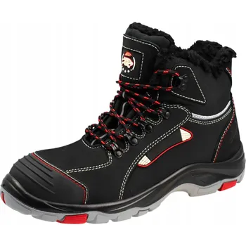 Pracovní obuv ZIMNÍ PRACOVNÍ BOTY pánské Kotníkové Zateplené Nubuková Kůže s OCELOVOU ŠPIČKOU velikost 47