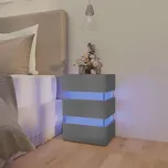 vidaXL Noční stolek s LED šedý 45 x 35 x 67 cm kompozitní dřevo