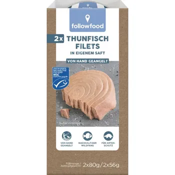 Hotové jídlo Followfood Tuňákové filety ve vlastní šťávě 2 x 80 g msc BIO MSC Množství: 1 ks