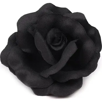 Náramek Brož / ozdoba růže Ø6 cm, velké, 2 černá