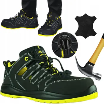 Pracovní obuv Pracovní sandály pánské S1 BOZP kožené NUBUK s ocelovou špičkou Lehké vel. 41